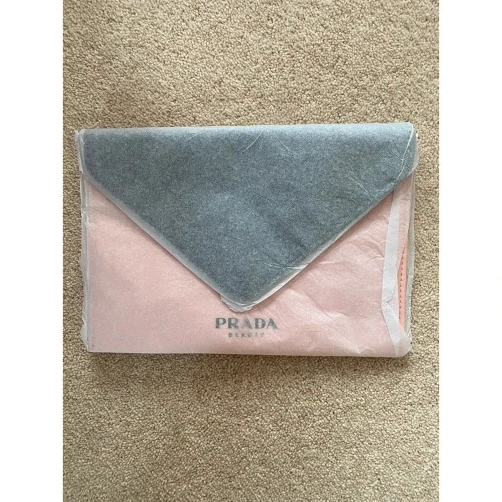 Prada Beauty Paradoxe Hand Pouch Pink‎ Black Envelope Pochette New